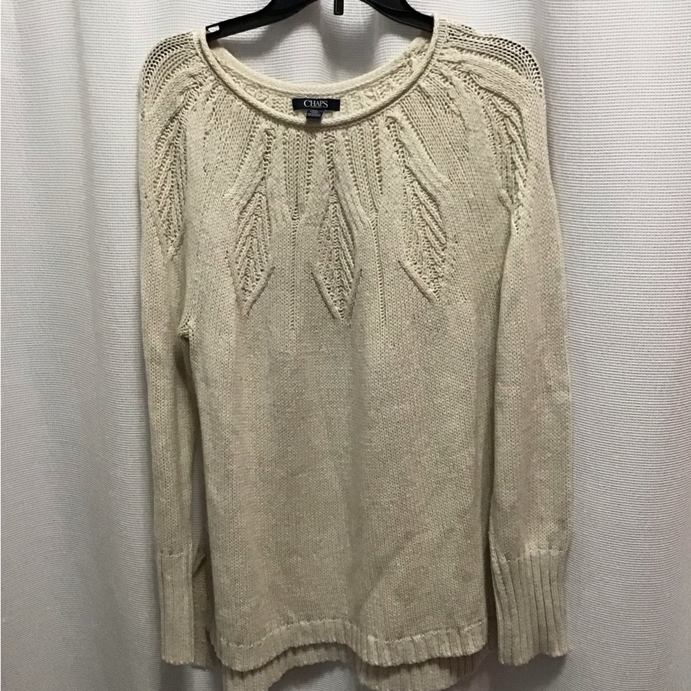 Chaps sweater with gold thread